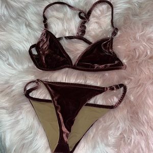Dbrie mauve velvet bikini